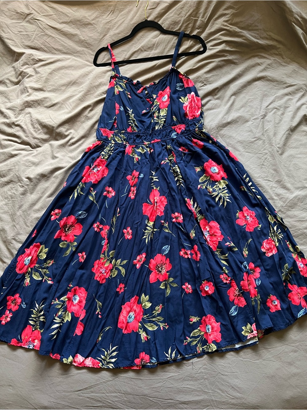 torrid Navy Floral Sundress with Pink Flowers